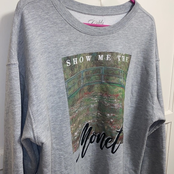 Gold Rush Large Gray Show Me The Monet Pullover Fleece Sweatshirt - Picture 12 of 12
